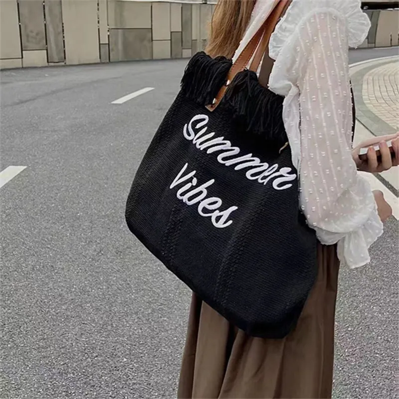 Dusen Kangaroo Canvas Bag, Shoulder Bag Women's White/Khaki/Green/Pink/Black-12