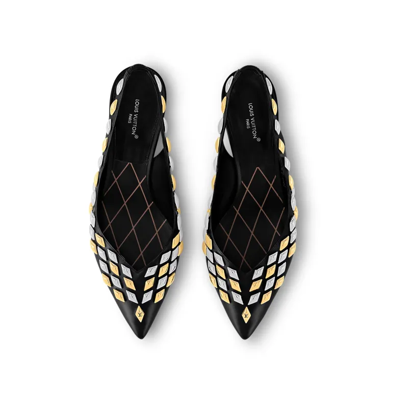 LOUIS VUITTON Gold Rush Slim Heel High Heels 6.5cm Women's Black-3