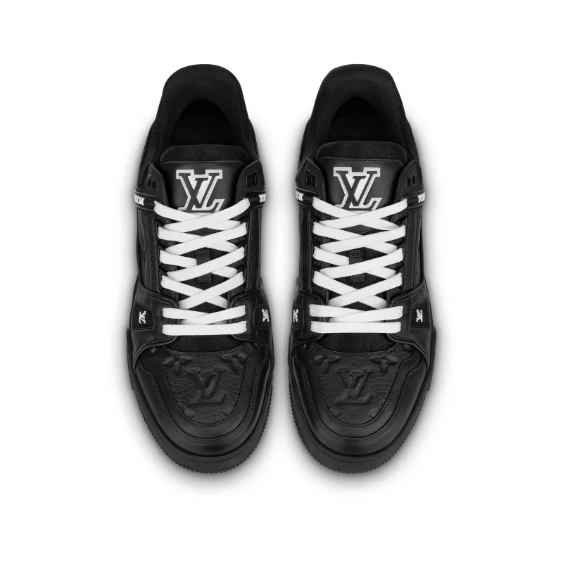 LOUIS VUITTON Trainer Black Embossed Monogram-3