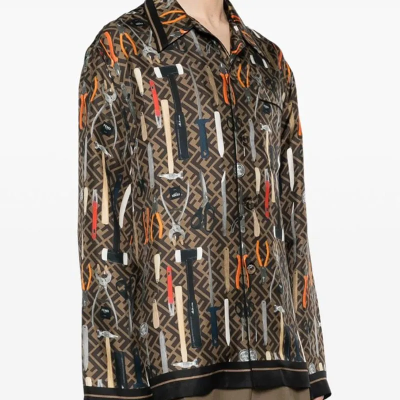 FENDI Graphic print Silk Shirt-3