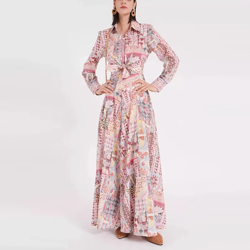BESIONIA SS24 Casual Long Skirts Women's Pink Floral-2