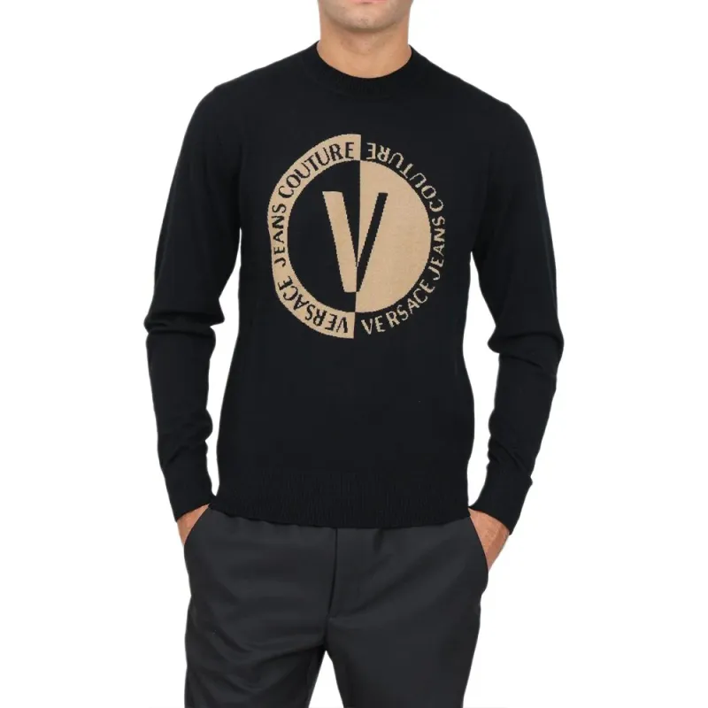 VERSACE JEANS COUTURE Logo Intarsia Knit Crewneck Jumper-3