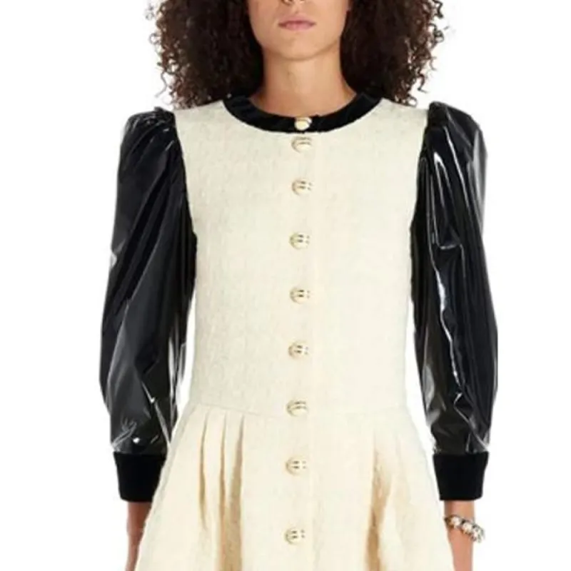 GUCCI Long-Sleeved Dresses Women's Black/White-3