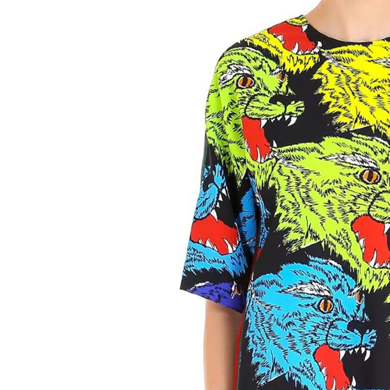 GUCCI Short Sleeved Dresses Women's Multicolor-4