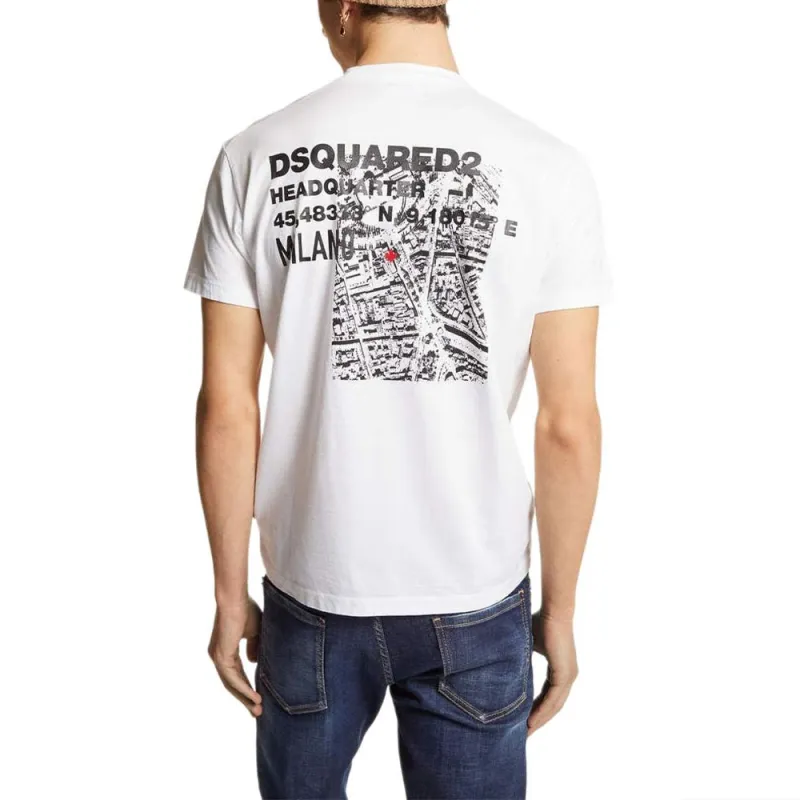 DSQUARED 2 Ceresio Map Cool Fit T-Shirt-3
