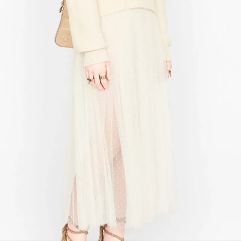DIOR Dior Quarterly New Products Casual Long Skirts Women's White-4