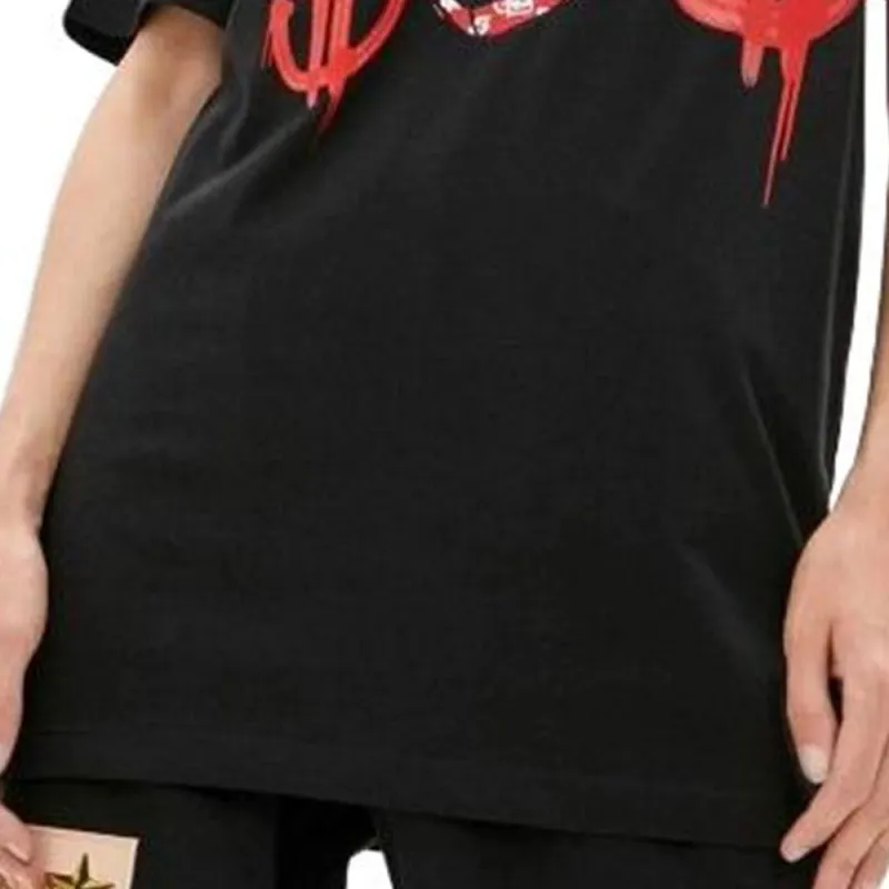PHILIPP PLEIN Drop Shoulder Sleeve T Shirt Women's Black-5