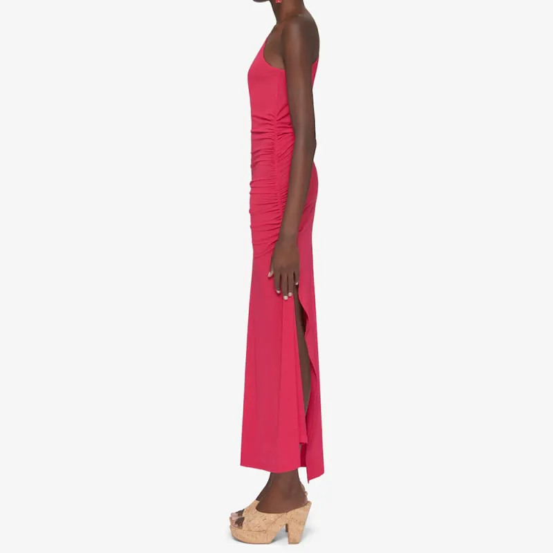 Givenchy Asymmetric Draped Crepe Jersey Dress Raspberry-3