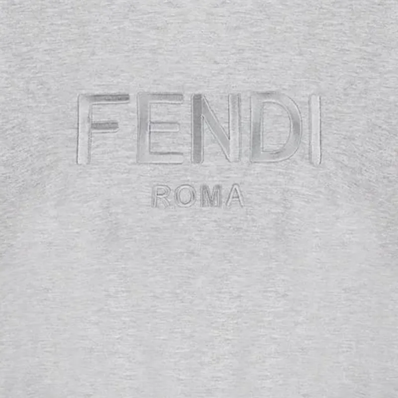 FENDI Logo Embroidered Crewneck T Shirt-3