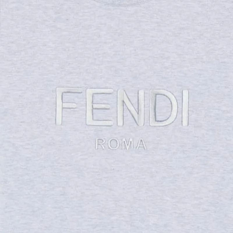 FENDI Logo embroidered T shirt-5