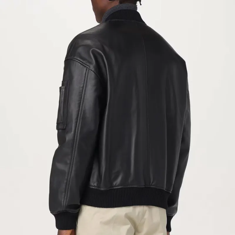 DSQUARED 2 Leather Bomber Jacket-4