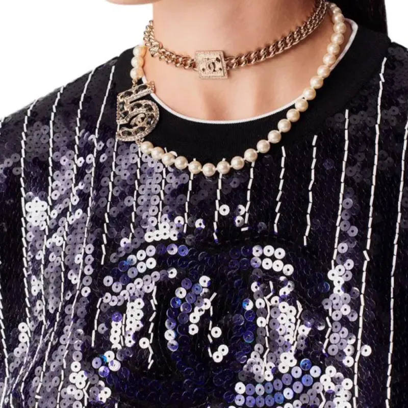 CHANEL T-Shirts Women's Marine Blue-2