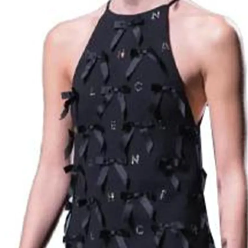 CHANEL 23 Spring And Summer Slip Dresses Women's Black-3