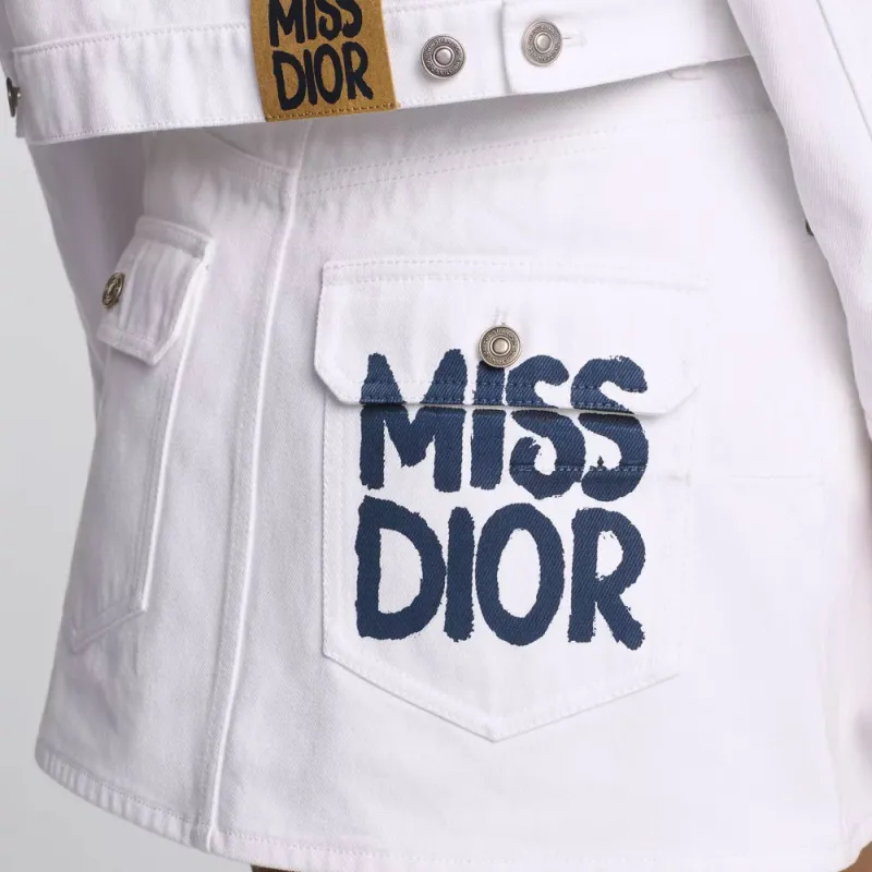 DIOR Logo Detailed Denim Mini Skirt-4