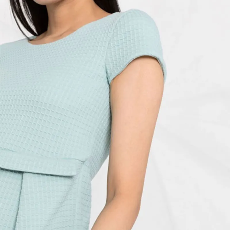 EMPORIO ARMANI Short Sleeved Dresses Women's Light Blue-4