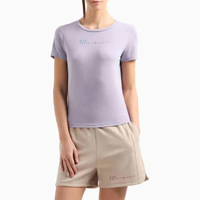 EMPORIO ARMANI EA7 SS25 Regular T Shirt Women's Lavender Gray-1
