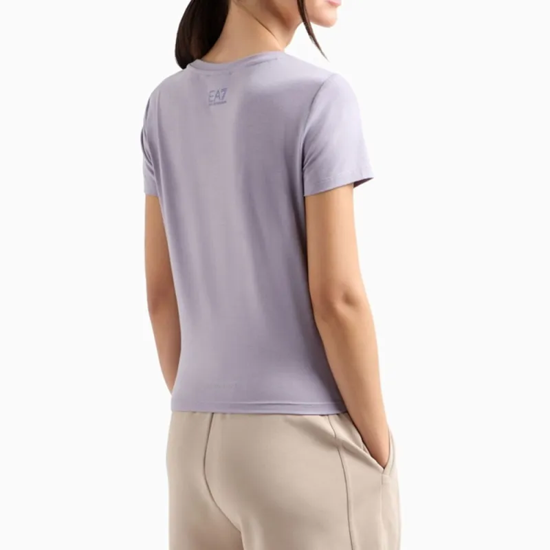 EMPORIO ARMANI EA7 SS25 Regular T Shirt Women's Lavender Gray-2