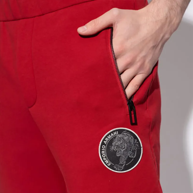 EMPORIO ARMANI SS22 Knitted Sweatpants Men's Red-5
