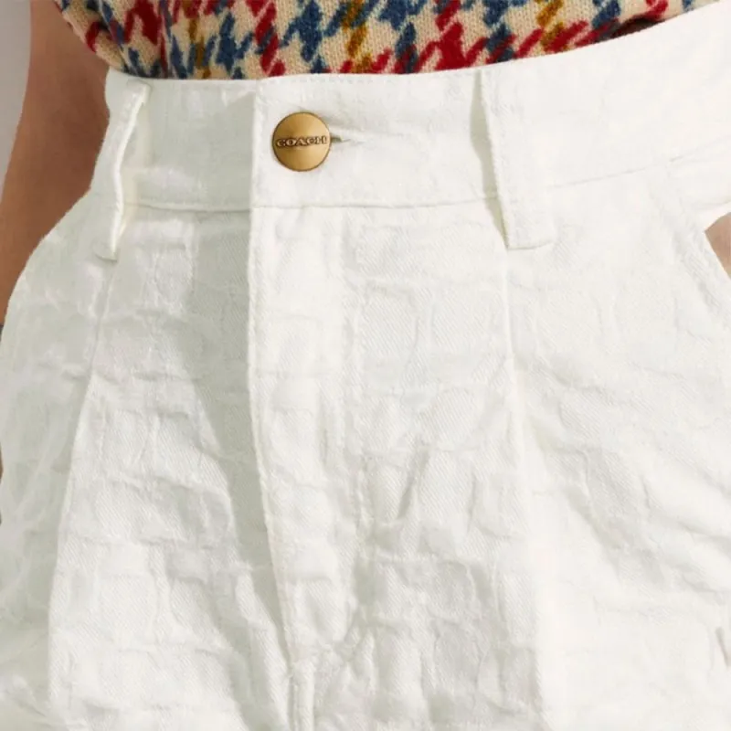 COACH Casual Shorts Women's White-3
