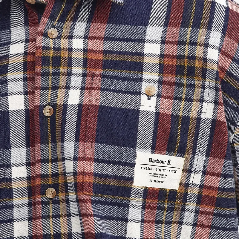 BARBOUR Shirt Men's Classic Navy Blue-5