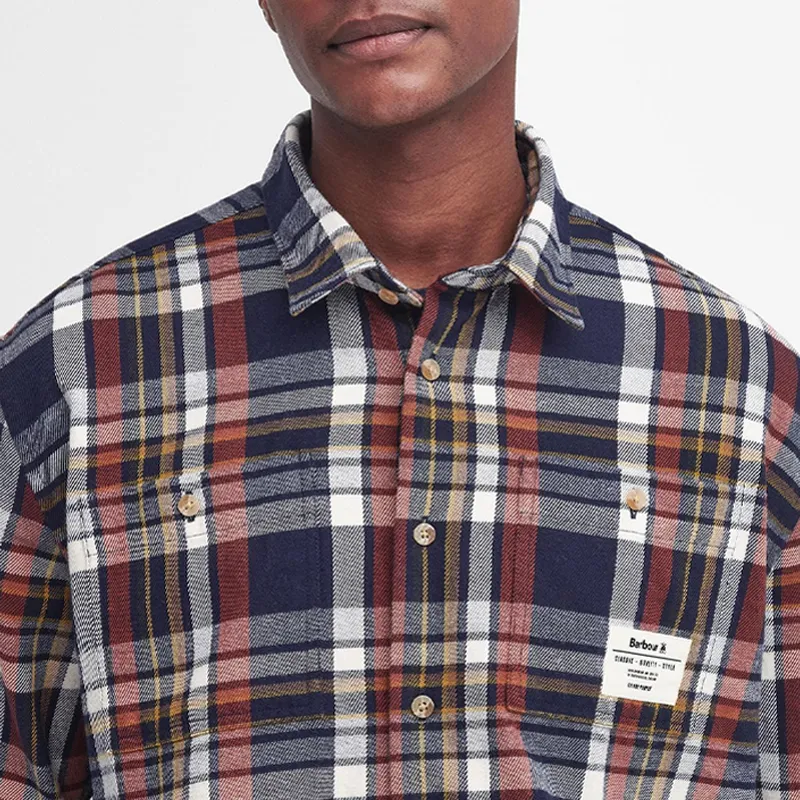 BARBOUR Shirt Men's Classic Navy Blue-4