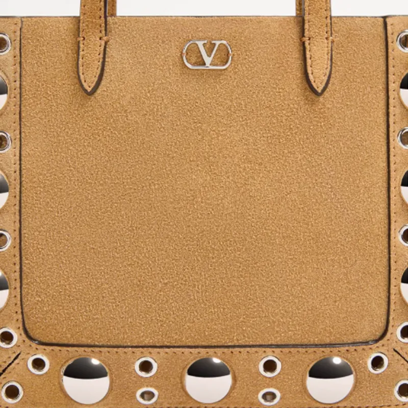 Valentino Suede Handbag Mini Women's Warm Brown-5