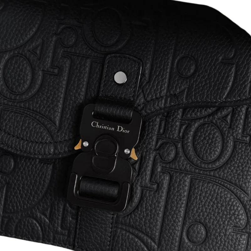 DIOR Grained Calfskin Crossbody Bag Small Size Women's Black-5