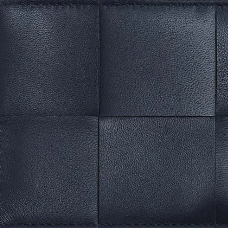Bottega Veneta CASSETTE Cow Leather Wallet Trumpets Men's Space Blue & Sapele Red-4