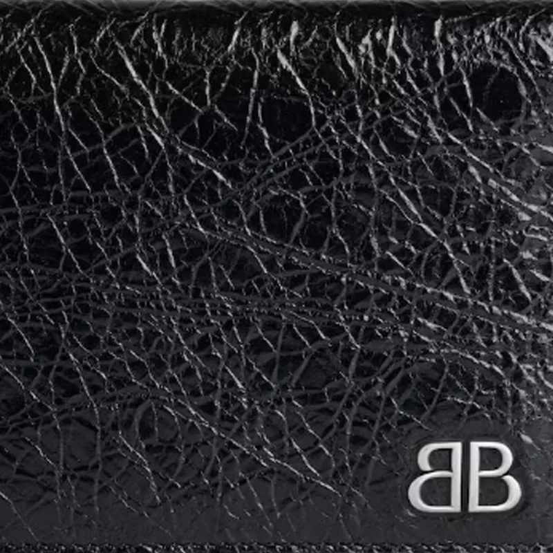 Balenciaga Sheepskin Wallet Men's Black-3