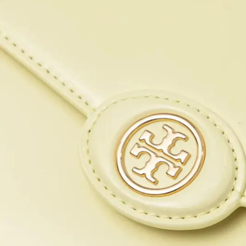 TORY BURCH Robinson Patent Leather Shoulder Bag, Crossbody Bag, Handbag Women's Yellow-3