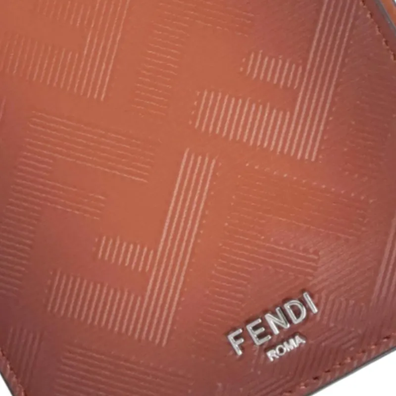 FENDI Leather Wallet Men's Brown-3