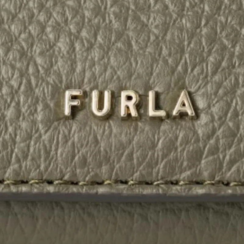 Furla Leather Key Pouch Men's Khaki Green-6