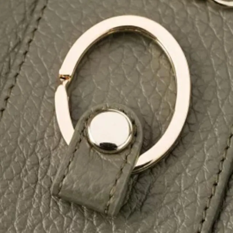 Furla Leather Key Pouch Men's Khaki Green-7