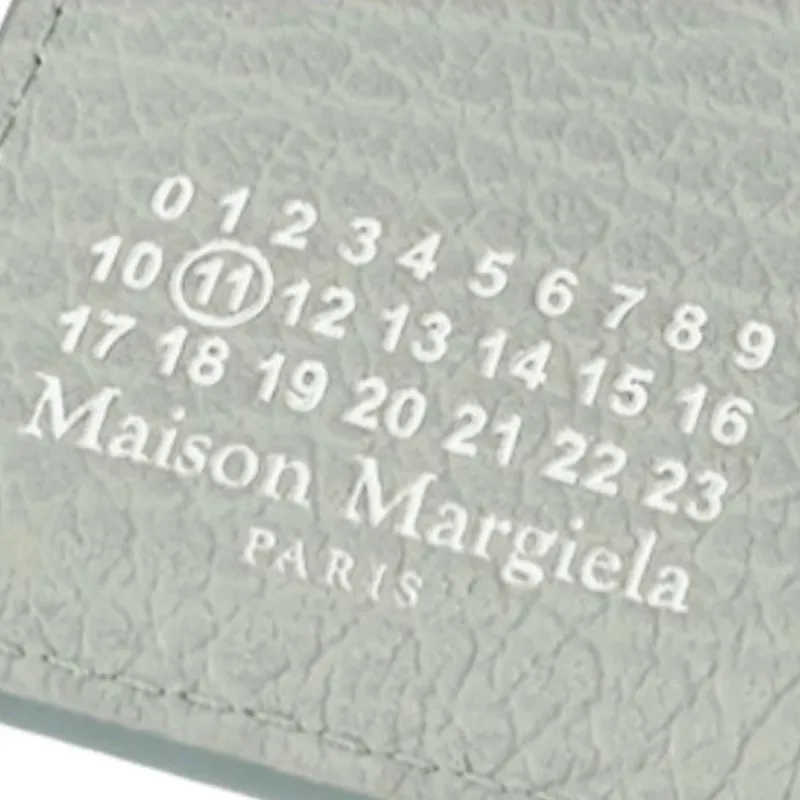 Maison Margiela Cow Leather Wallet Mini Women's Blue Gray-4