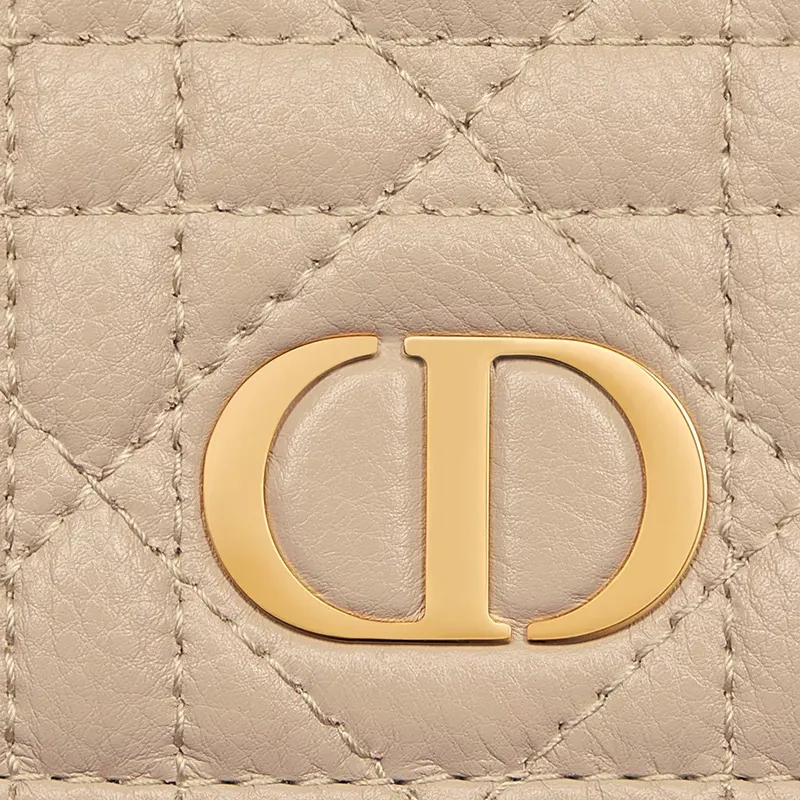 DIOR Caro Cow Leather Shoulder Bag Trumpets Women's Pink Beige-5