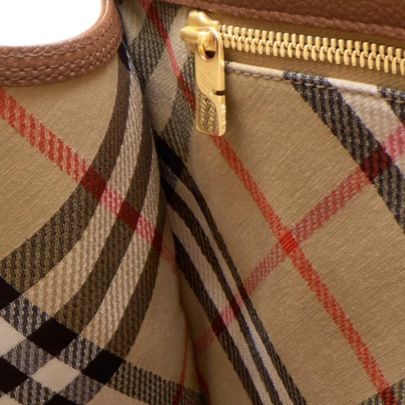 Burberry Cow Leather Handbag Medium Size Women's Cherry Wood Color-4