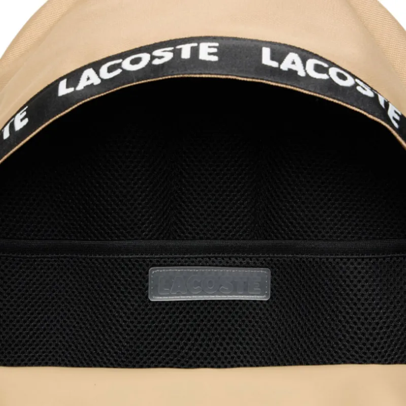 LACOSTE Polyester Backpack Unisex Beige-4