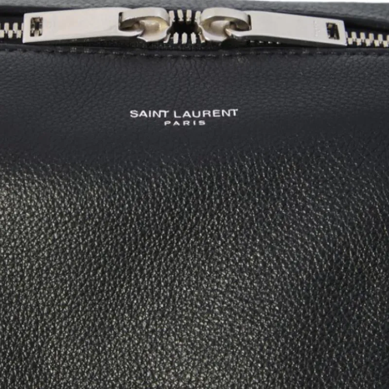 SAINT LAURENT Leather Handbag Tubas Women's Black-3