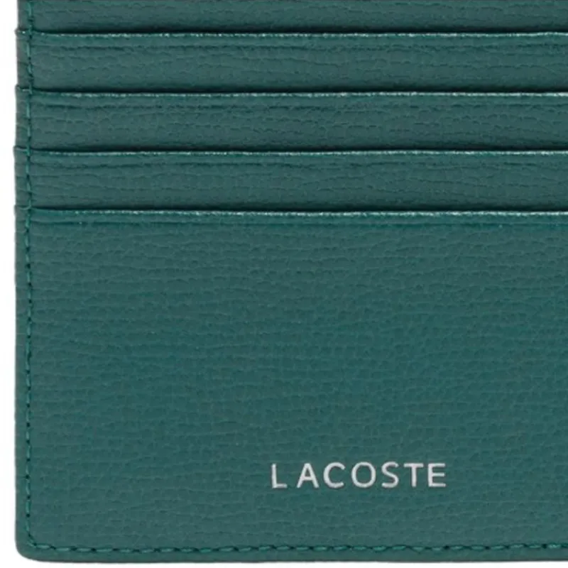 LACOSTE Cow Leather Wallet Men's Green-3