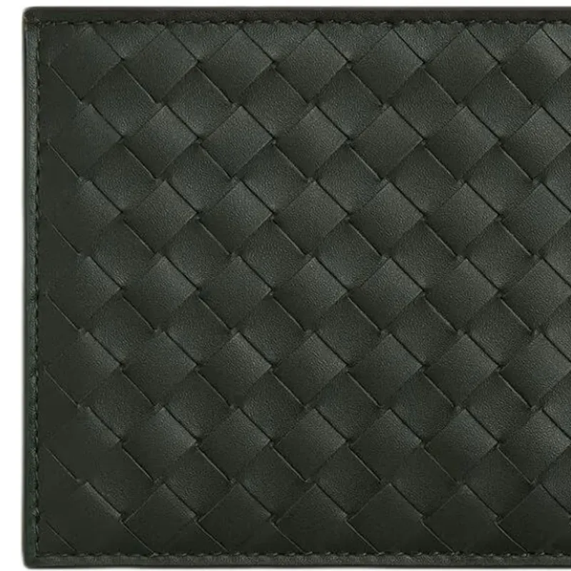 Bottega Veneta Intrecciato Cow Leather Wallet Trumpets Men's Dark Green-3
