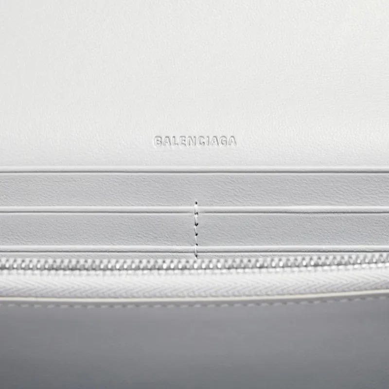 Balenciaga Le City Sheepskin Wallet Women's Light Gray-2