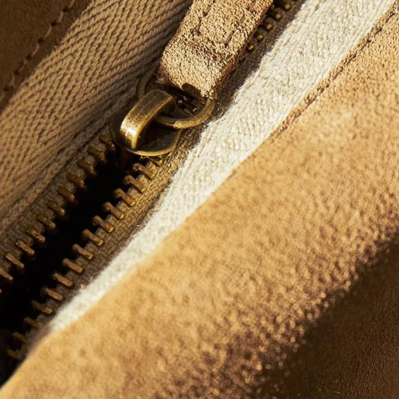 ZARA Cow Leather Clutch Medium Size Women's Brown-4