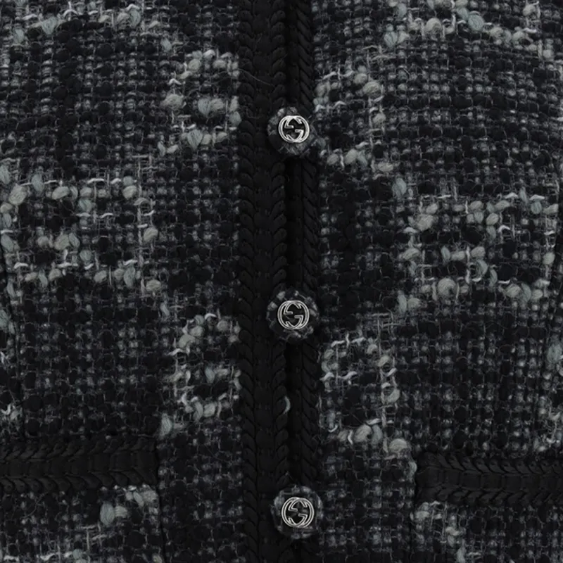 GUCCI Gg Tweed Jacket 'Dark Grey/Multicolor'-5