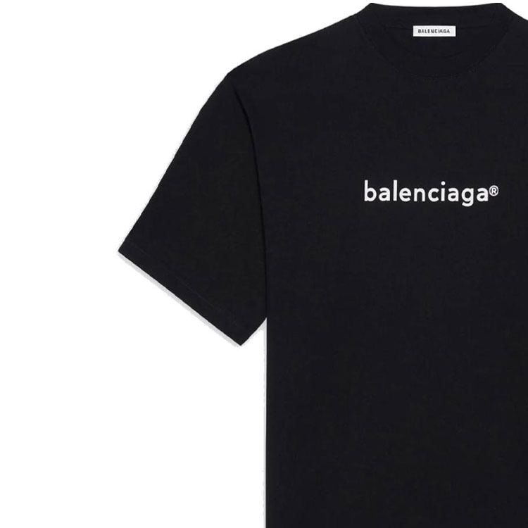 Balenciaga Women'ss New Copyright Large Fit T-shirt Black S