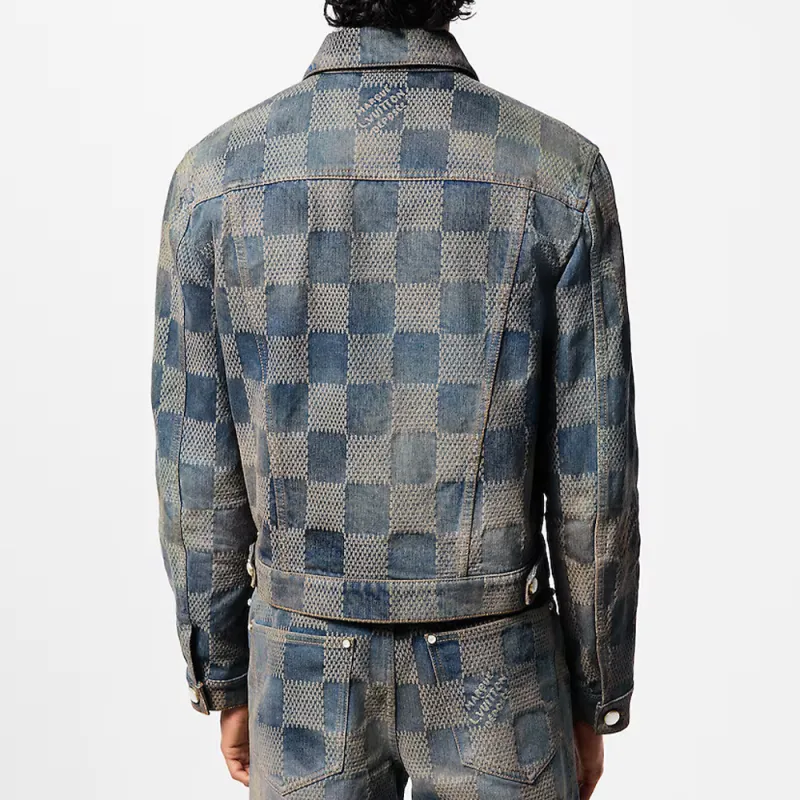 LOUIS VUITTON Damier Washed Denim Jacket-3