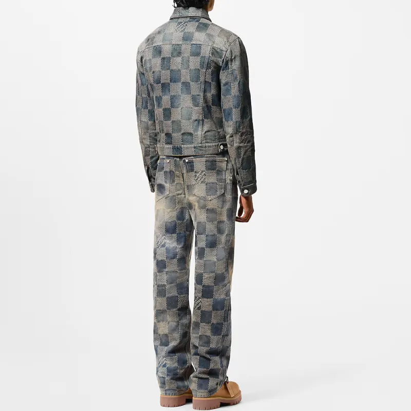 LOUIS VUITTON Damier Washed Denim Jacket-4