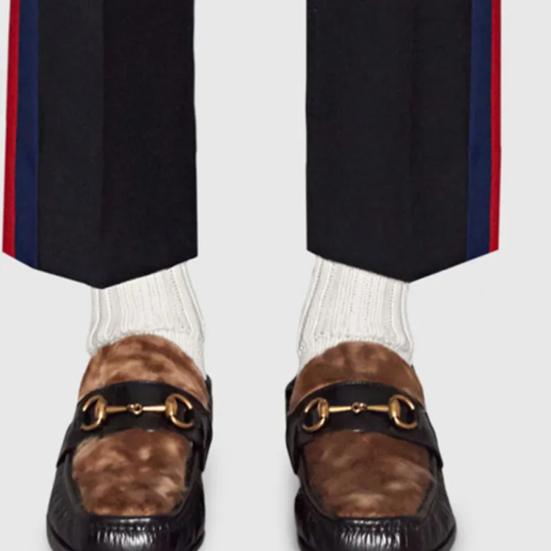 GUCCI Wool Cropped Pant With Stripe-4