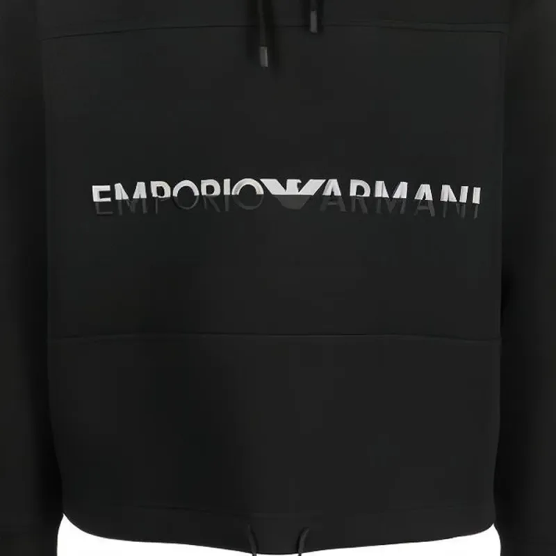 EMPORIO ARMANI Logo embroidered Cotton Hoodie-7
