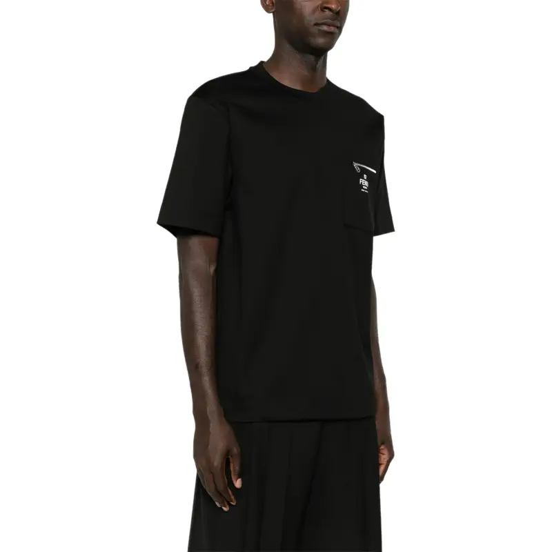 FENDI Logo Printed Crewneck T Shirt-4