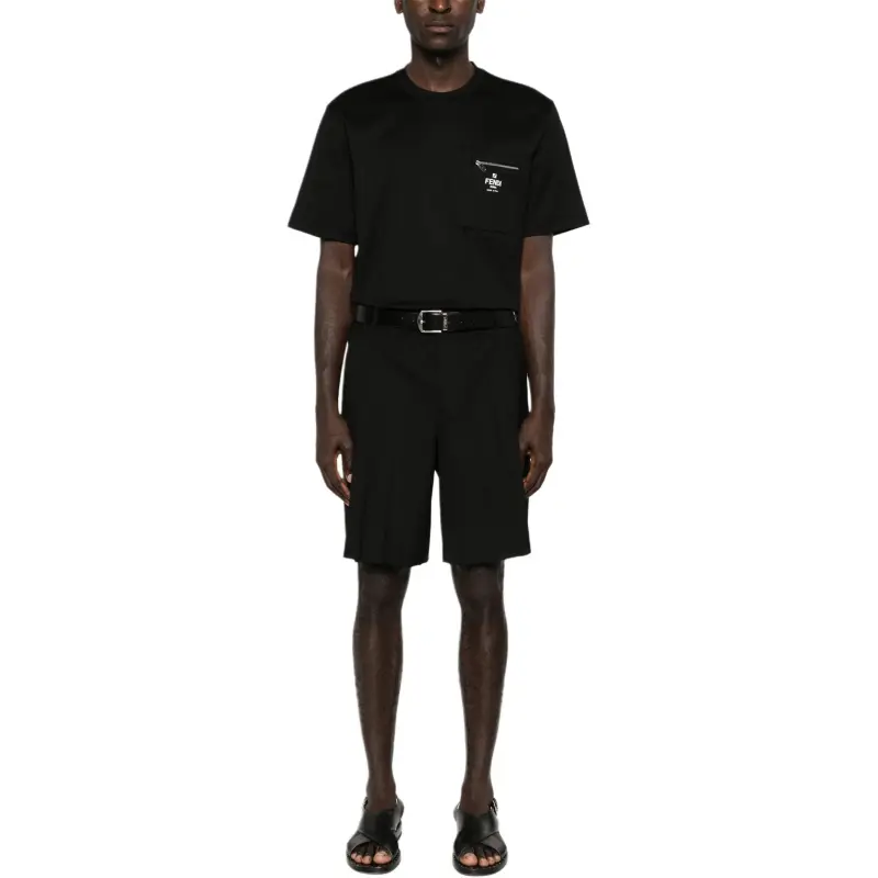 FENDI Logo Printed Crewneck T Shirt-2